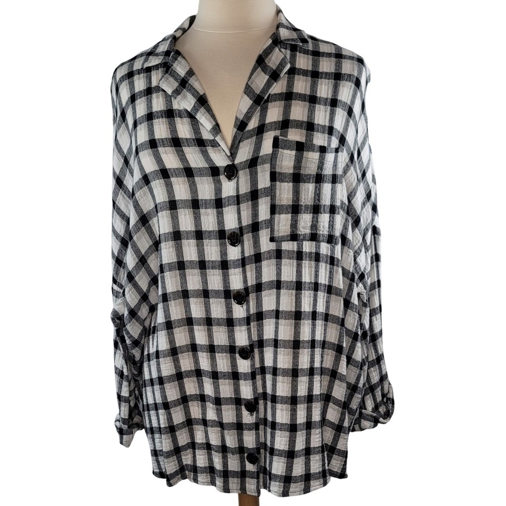 Show Me Your‎ Mumu Black and White Plaid Top